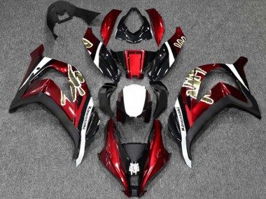 Großhandel Kawasaki ZX10R Motorrad Verkleidung 2016-2020 - Rot Glanzendes Schwarz Weiss