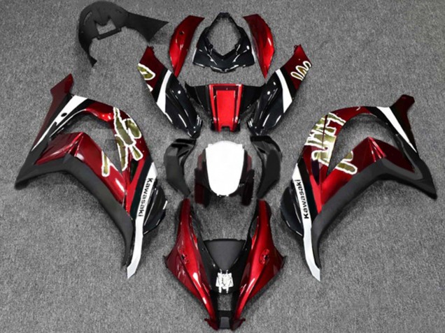 Großhandel Kawasaki ZX10R Motorrad Verkleidung 2016-2020 - Rot Glanzendes Schwarz Weiss