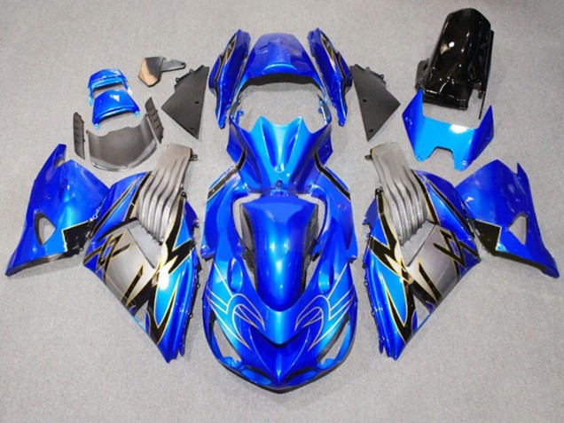 Großhandel Kawasaki ZX14R ZZR1400 Motorrad Verkleidung 2006-2011 - Blau Grau