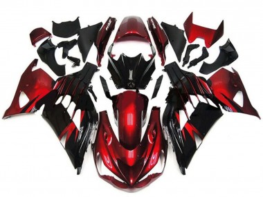 Großhandel Kawasaki ZX14R ZZR1400 Motorrad Verkleidung 2012-2024 - Rot Glanzendes Schwarz