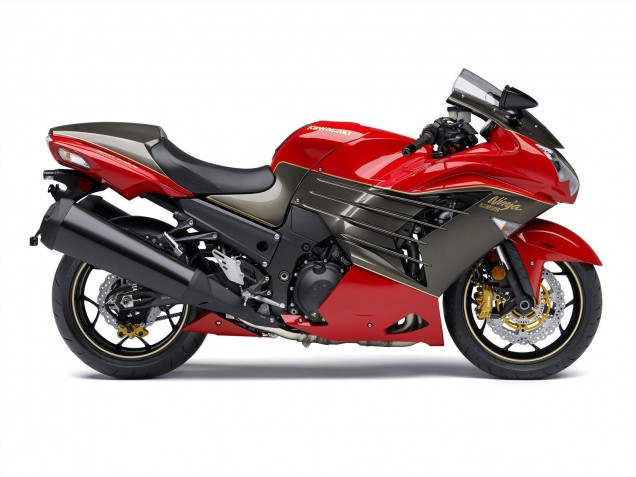 Großhandel Kawasaki ZX14R ZZR1400 Motorrad Verkleidung 2012-2024 - Rot Matt Schwarz Gold Ninja