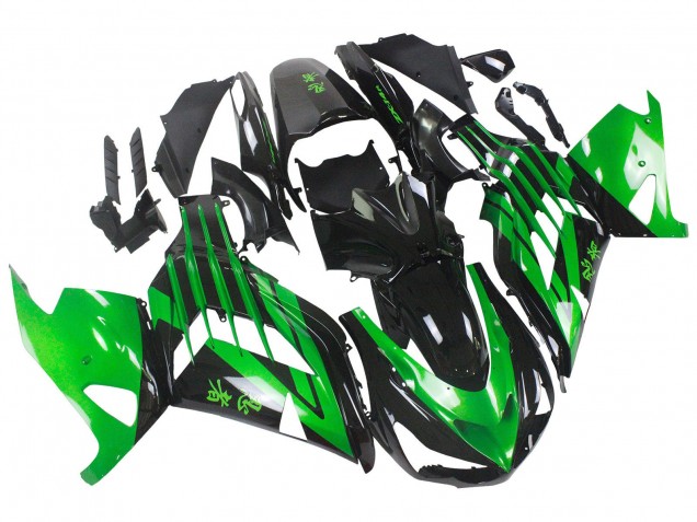 Großhandel Kawasaki ZX14R ZZR1400 Motorrad Verkleidung Kit 2012-2024 - Grun Glanzendes Schwarz