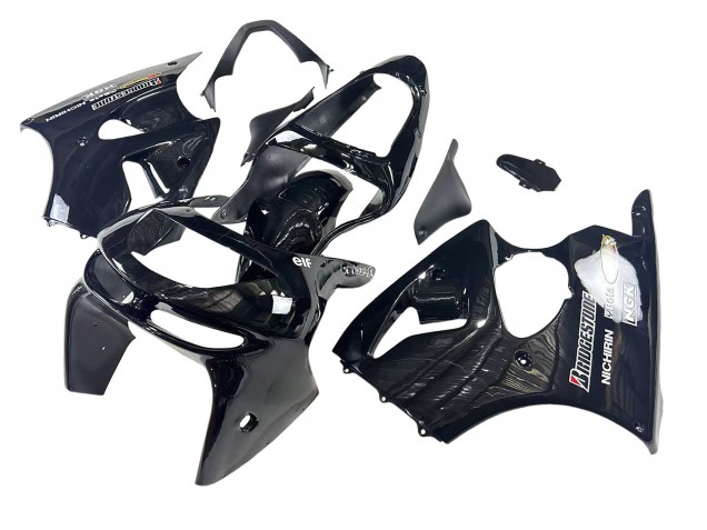 Großhandel Kawasaki ZX6R Motorrad Verkleidung 1998-1999 - Glanzendes Schwarz Gelb Elf Bridgestone