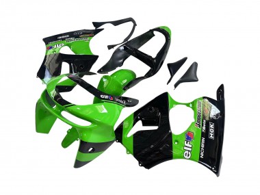 Großhandel Kawasaki ZX6R Motorrad Verkleidung 1998-1999 - Grun Glanzendes Schwarz Elf Bridgestone