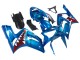 Großhandel Kawasaki ZX6R Motorrad Verkleidung 2003-2004 - Blau Weiss Rot Hai