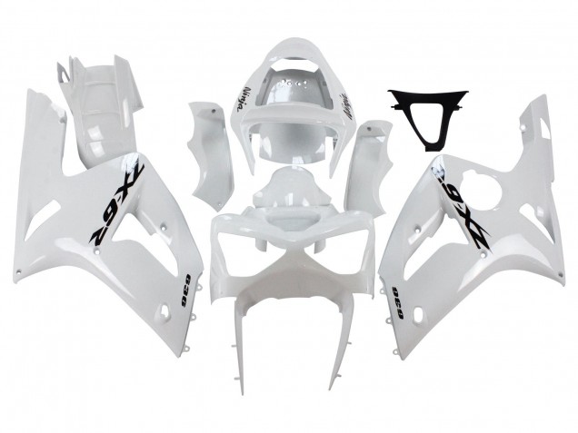 Großhandel Kawasaki ZX6R Motorrad Verkleidung 2003-2004 - Weiss Schwarz Aufkleber