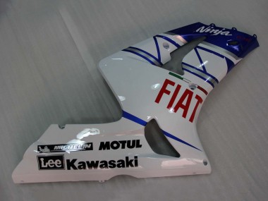 Großhandel Kawasaki ZX6R Motorrad Verkleidung 2003-2004 - Weiss Blau Rot Fiat
