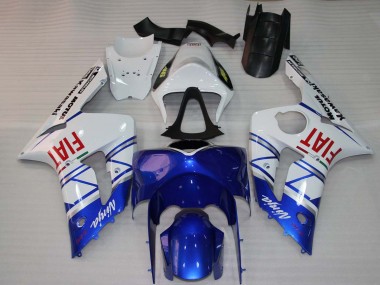 Großhandel Kawasaki ZX6R Motorrad Verkleidung 2003-2004 - Weiss Blau Rot Fiat