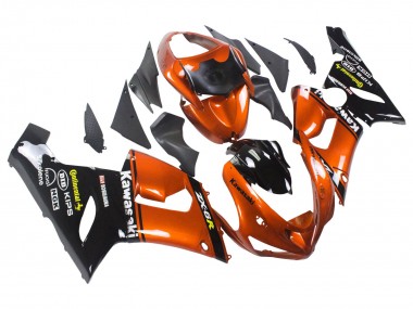 Großhandel Kawasaki ZX6R Motorrad Verkleidung 2005-2006 - Orange Schwarz