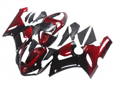 Großhandel Kawasaki ZX6R Motorrad Verkleidung 2005-2006 - Rot Glanzendes Schwarz
