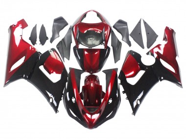 Großhandel Kawasaki ZX6R Motorrad Verkleidung 2005-2006 - Rot Glanzendes Schwarz