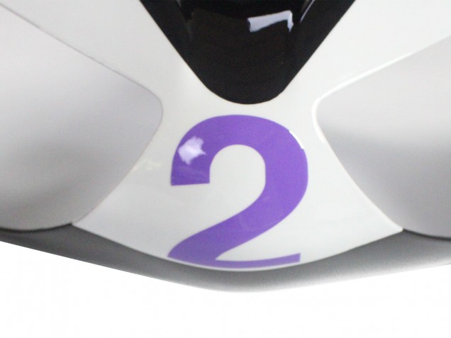 Großhandel Kawasaki ZX6R Motorrad Verkleidung 2005-2006 - Weiss Lila Schwarz Rizoma Playboy Denso