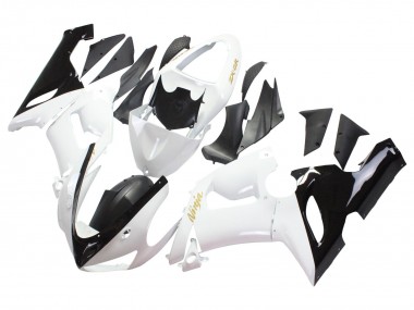 Großhandel Kawasaki ZX6R Motorrad Verkleidung 2005-2006 - Weiss Schwarz Gold Ninja