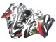 Großhandel Kawasaki ZX6R Motorrad Verkleidung 2007-2008 - Schwarz Weiss Rot mit weissem Schnee Aufkleber Ninja Elf