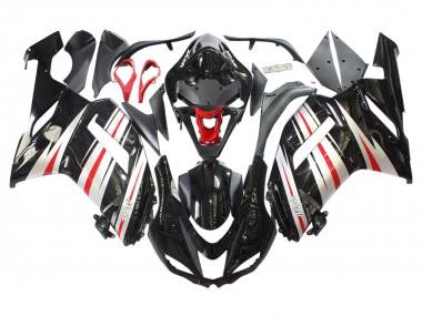 Großhandel Kawasaki ZX6R Motorrad Verkleidung 2007-2008 - Schwarz Silber Rot Ninja
