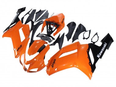 Großhandel Kawasaki ZX6R Motorrad Verkleidung 2007-2008 - Orange Schwarz Ninja