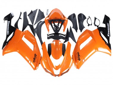 Großhandel Kawasaki ZX6R Motorrad Verkleidung 2007-2008 - Orange Schwarz Ninja