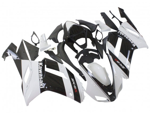 Großhandel Kawasaki ZX6R Motorrad Verkleidung 2007-2008 - Weiss Schwarz