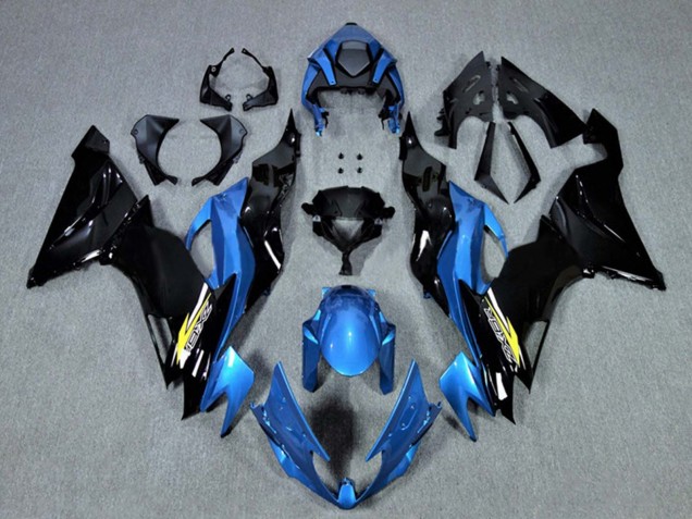 Großhandel Kawasaki ZX6R Motorrad Verkleidung 2009-2012 - Blau Glanzendes Schwarz Gelb