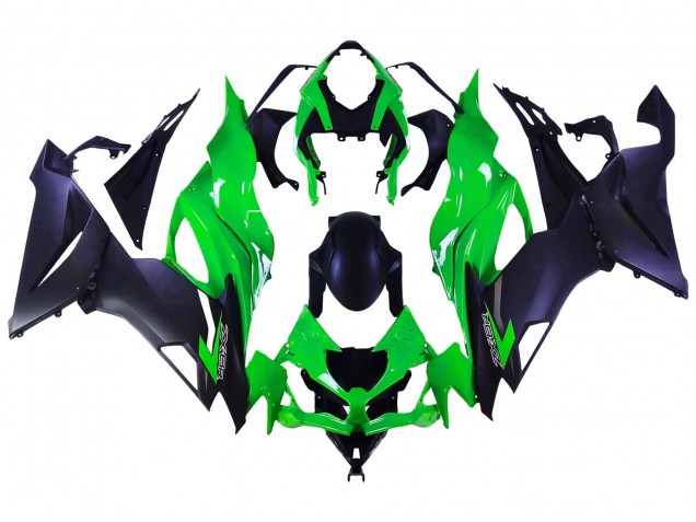 Großhandel Kawasaki ZX6R Motorrad Verkleidung 2019-2022 - Grun Matt Schwarz