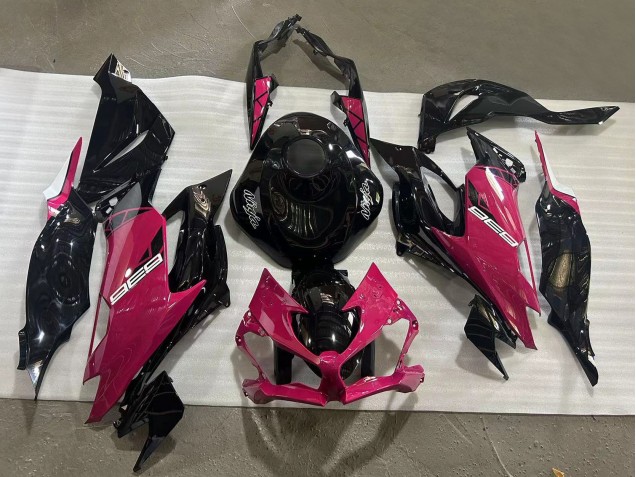 Großhandel Kawasaki ZX6R Motorrad Verkleidung 2019-2022 - Glanzendes Schwarz Rosa Ninja