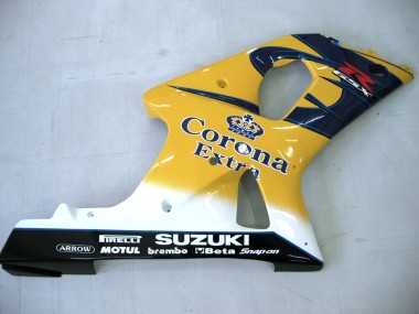 Großhandel Suzuki GSXR1000 Motorrad Verkleidung 2000-2002 - Gelb Dunkel Blau Weiss Motul Corona