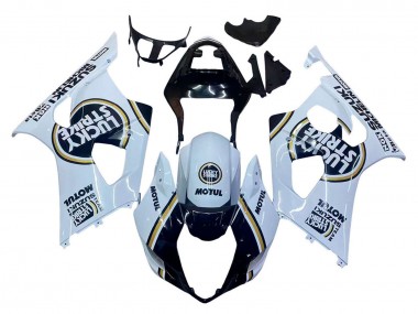 Großhandel Suzuki GSXR 1000 Motorrad Verkleidung 2003-2004 - Weiss Schwarz Gold Motul Lucky Strike