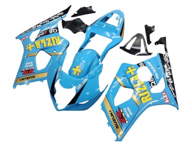 Großhandel Suzuki GSXR 1000 Motorrad Verkleidung 2003-2004 - Hellblau Gelb Schwarz Rizla Motul