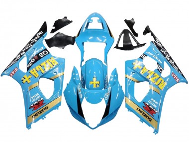 Großhandel Suzuki GSXR 1000 Motorrad Verkleidung 2003-2004 - Hellblau Gelb Schwarz Rizla Motul