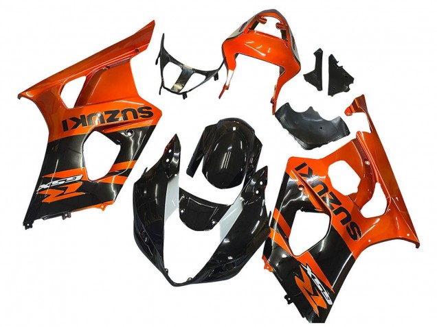 Großhandel Suzuki GSXR 1000 Motorrad Verkleidung 2003-2004 - Burnt Orange Glanzendes Schwarz