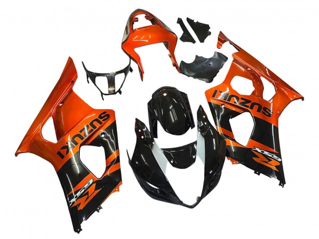 Großhandel Suzuki GSXR 1000 Motorrad Verkleidung 2003-2004 - Burnt Orange Glanzendes Schwarz