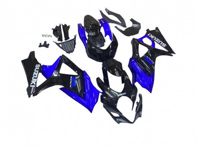 Großhandel Suzuki GSXR 1000 Motorrad Verkleidung Kit 2007-2008 - Blau Glanzendes Schwarz