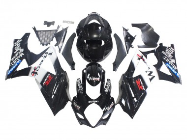 Großhandel Suzuki GSXR 1000 Motorrad Verkleidung 2007-2008 - Glanzendes Schwarz Weiss West