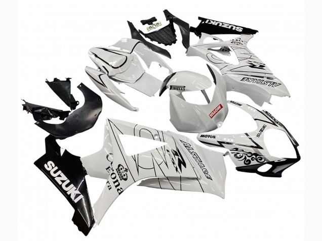 Großhandel Suzuki GSXR 1000 Motorrad Verkleidung 2007-2008 - Weiss Schwarz Alstare Corona Motul