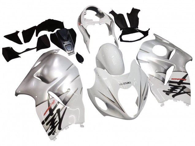 Großhandel Suzuki GSXR 1300 Hayabusa Motorrad Verkleidung 1996-2007 - Weiss Silber Hayabusa