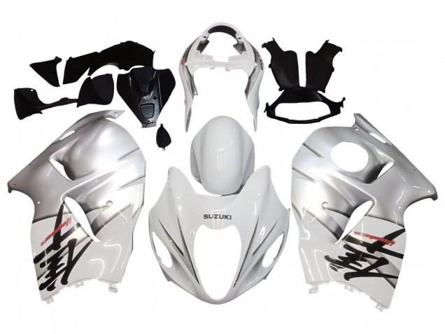 Großhandel Suzuki GSXR 1300 Hayabusa Motorrad Verkleidung 1996-2007 - Weiss Silber Hayabusa