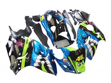 Großhandel Suzuki GSXR 1300 Hayabusa Motorrad Verkleidung 2008-2020 - Blau Grun Schwarz Hai 46