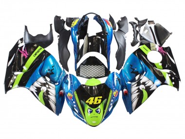 Großhandel Suzuki GSXR 1300 Hayabusa Motorrad Verkleidung 2008-2020 - Blau Grun Schwarz Hai 46