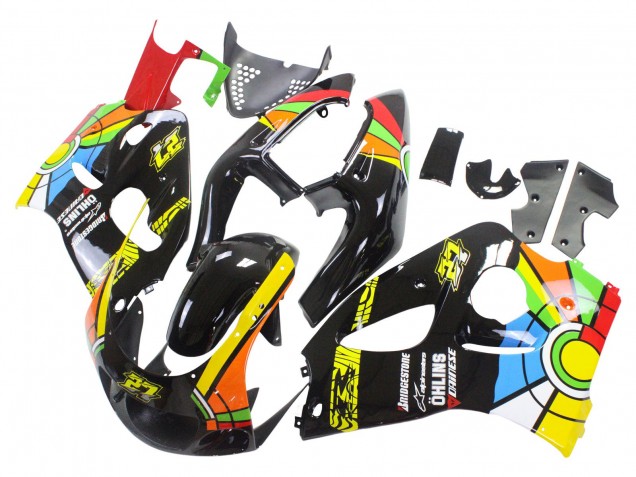 Großhandel Suzuki GSXR 600 / GSXR 750 Motorrad Verkleidung 1996-2000 - Schwarz Mehrfarbig 27