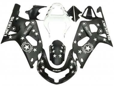 Großhandel Suzuki GSXR 600 / GSXR 750 Motorrad Verkleidung 2001-2003 - Glanzendes Schwarz Weiss Stern