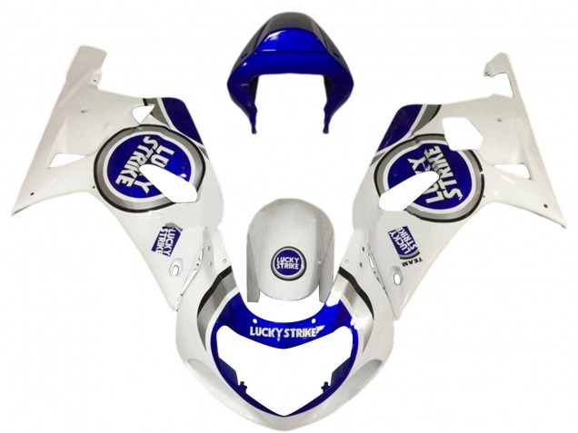 Großhandel Suzuki GSXR 600 / GSXR 750 Motorrad Verkleidung 2001-2003 - Weiss Blau Lucky Strike