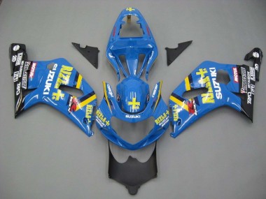 Großhandel Suzuki GSXR 600 / GSXR 750 Motorrad Verkleidung 2001-2003 - Blau Gelb Schwarz Motul Rizla