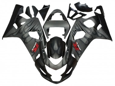Großhandel Suzuki GSXR 600 / GSXR 750 Motorrad Verkleidung 2004-2005 - Grau Schwarz Flamme