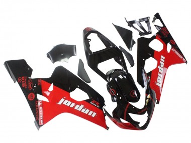 Großhandel Suzuki GSXR 600 / GSXR 750 Motorrad Verkleidung 2004-2005 - Glanzendes Schwarz Rot Jordan Michelin