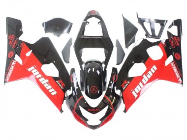 Großhandel Suzuki GSXR 600 / GSXR 750 Motorrad Verkleidung 2004-2005 - Glanzendes Schwarz Rot Jordan Michelin