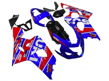 Großhandel Suzuki GSXR 600 / GSXR 750 Motorrad Verkleidung 2004-2005 - Blau Rot Schwarz Motul Dunlop