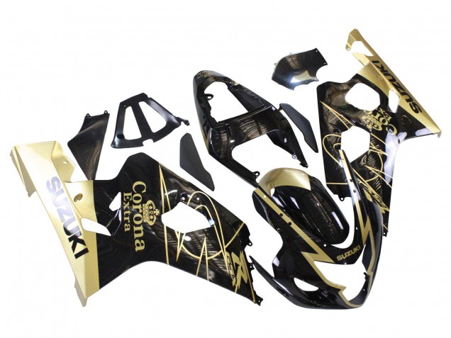 Großhandel Suzuki GSXR 600 / GSXR 750 Motorrad Verkleidung 2004-2005 - Glanzendes Schwarz Gold Corona