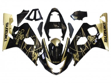 Großhandel Suzuki GSXR 600 / GSXR 750 Motorrad Verkleidung 2004-2005 - Glanzendes Schwarz Gold Corona