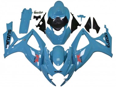 Großhandel Suzuki GSXR 600 / GSXR 750 Motorrad Verkleidung 2006-2007 - Hellblau Schwarz Rot