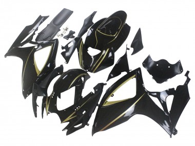 Großhandel Suzuki GSXR 600 / GSXR 750 Motorrad Verkleidung 2006-2007 - Glanzendes Schwarz Gold Streifen